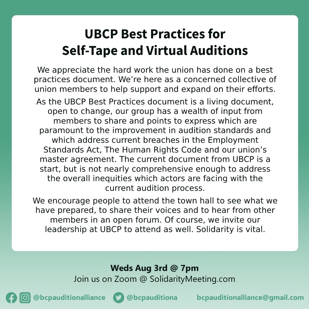 BCP Audition Alliance tweet media