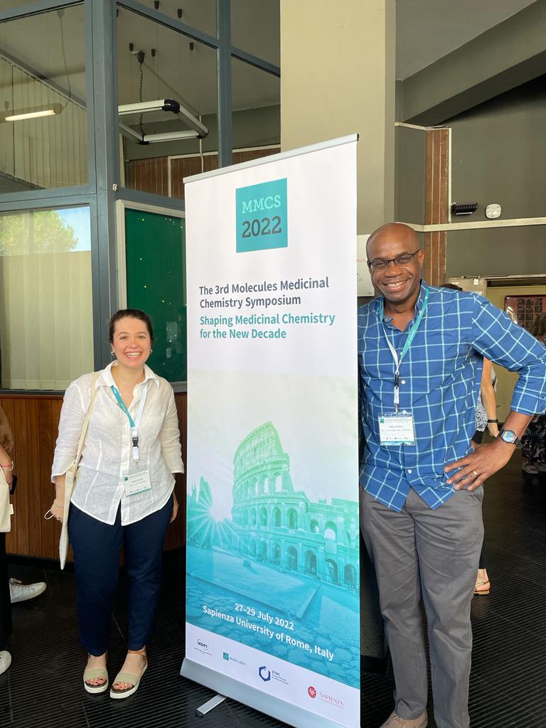 ChiaraDisraeli's tweet photo. Excited I had the opportunity to attend the #MMCS2022 at @SapienzaRoma and to share my Master research project about #malaria.
Happy to meet again my supervisor @Kelly_Chibale https://t.co/kVKG0ojp8I