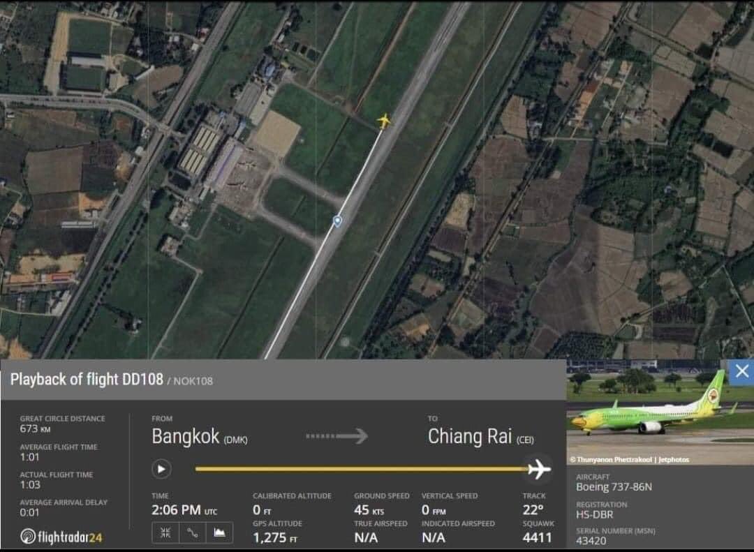 JacdecNew's tweet photo. Nok Air Boeing 737-800 (HS-DBR, built 2014) ran off the rain-slickened runway 03 on landing at Chiang Rai Airport (VTCT), Thailand. All 164+6 on board flight #DD108 from Bangkok remained safe. @GlobalNewsTH
https://t.co/7YtEeWhWai https://t.co/LIjAexK4mL