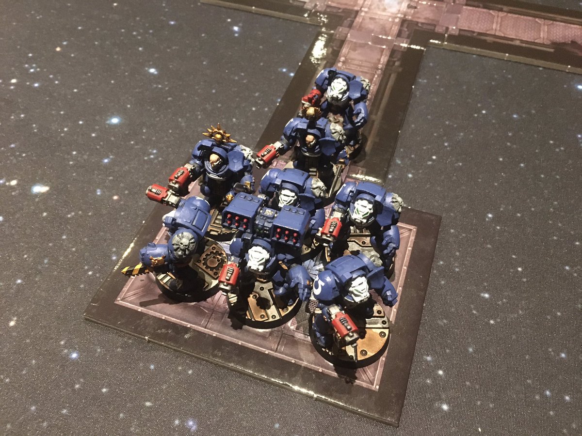 tomjmegan's tweet photo. So I took command of the Ultramarines for the first time and this is how it ended. Turn 17 of 20 and had eight Terminators waiting to extract. Not bad at all!
.
#CourageandHonour #WarhammerCommunity #WH40K #Ultramarines #KnowNoFear https://t.co/SyPueOqwGF