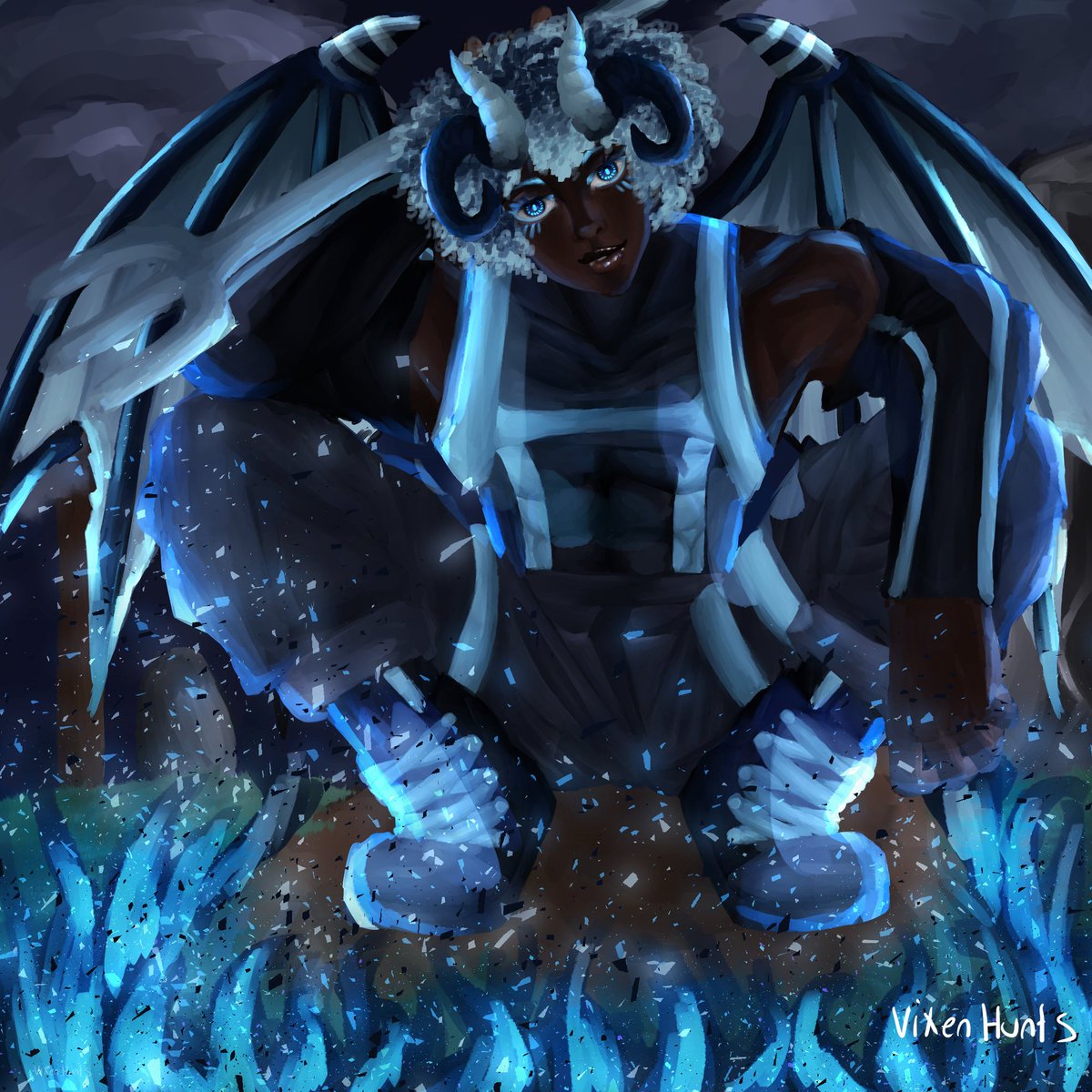 Vixenhuntsart's tweet photo. I love drawing demi-humans. I noticed that my past paintings are a bit dark so I added a lot of light to this one.

#CLIPSTUDIO #ArtistOnTwitter #BLACKARTIST #digitalartwork #painting #blackart #devil https://t.co/k4kMXHJXsf