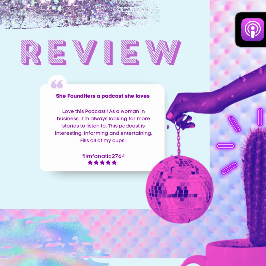 Awesome reviews like this help more female founders find us. If you loved the podcast please leave a 👏👏👏 review.