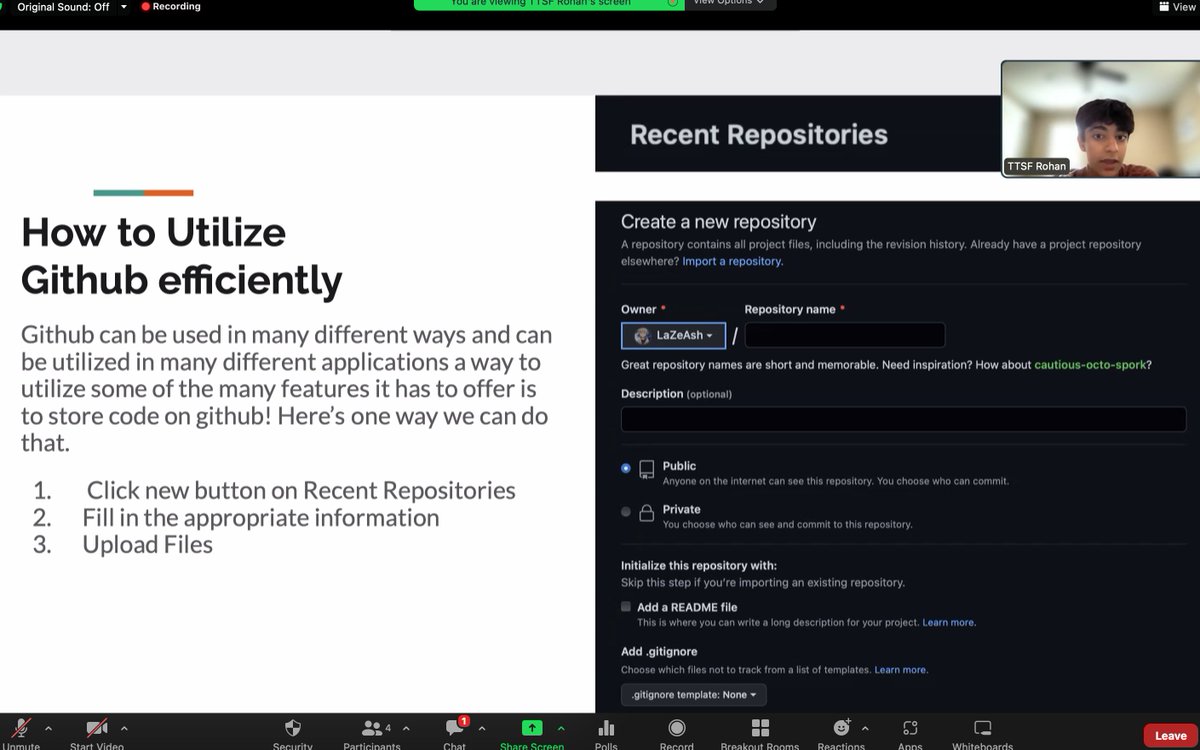 ttsf_calista's tweet photo. Participants at the @teentechsf summer workshop series follow along as student leaders walk them through the basics of creating a repository in Github!

2022 summer workshop series
#tech #stemforteens #github #repositories #stem https://t.co/PYrrNgAIhw