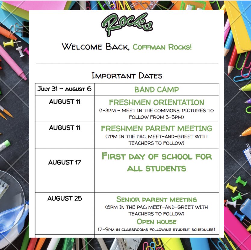 DublinCoffmanHS's tweet image. Welcome #classof2026 ☘️We look forward to seeing all of our Coffman students and staff this August!  
#CoffmanRocks