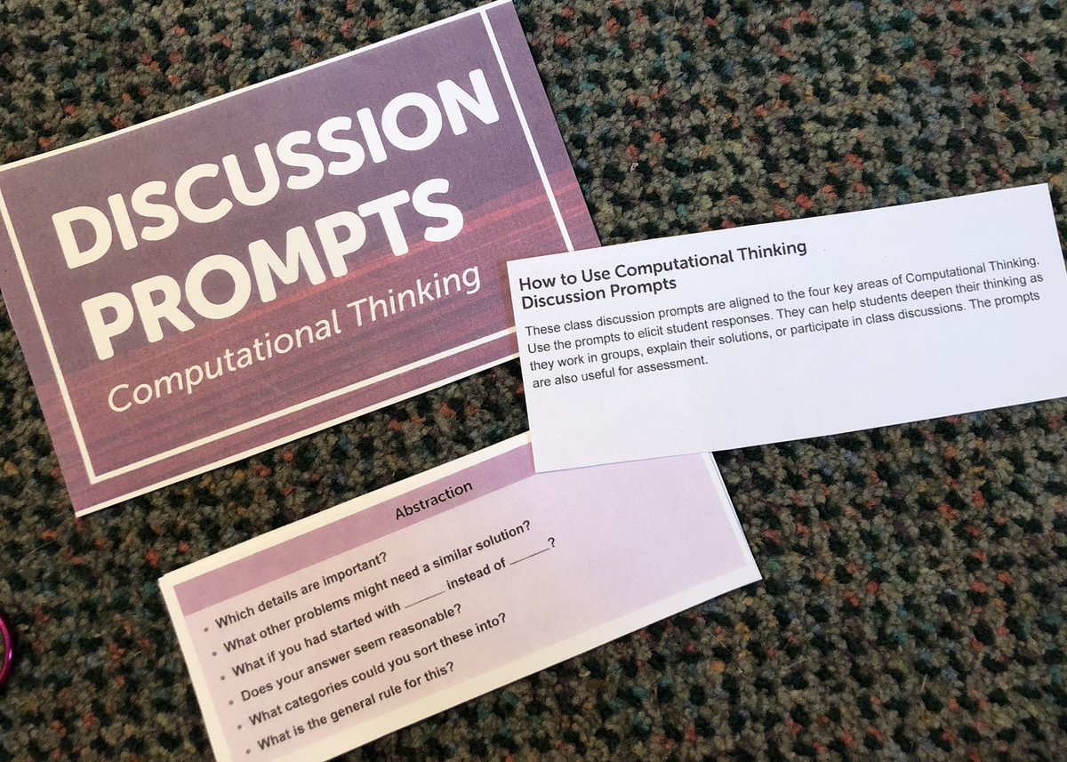 MelAGCampbell's tweet photo. Thank you, @EiE_org for including these computational thinking discussion prompts in your training materials. Mine are already on a ring and ready to use w/Ss! #TechIntegration @ShundraMorris @anniott @TeamCramer1 @AmstiUAH @sheilaholt19 @AlabamaAchieves https://t.co/bcs1QR9xze
