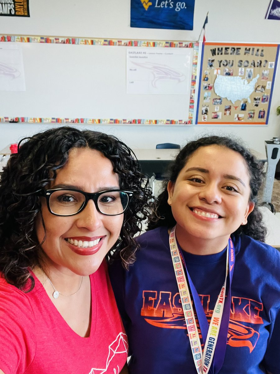 The student has become the teacher @mangeles_EHS!!!! 💜📓📚✏️ Words can not describe how proud I am of you!! Wishing you an amazing school year!! Love you to pieces!!! #TeamSISD #SOAR 🦅💜