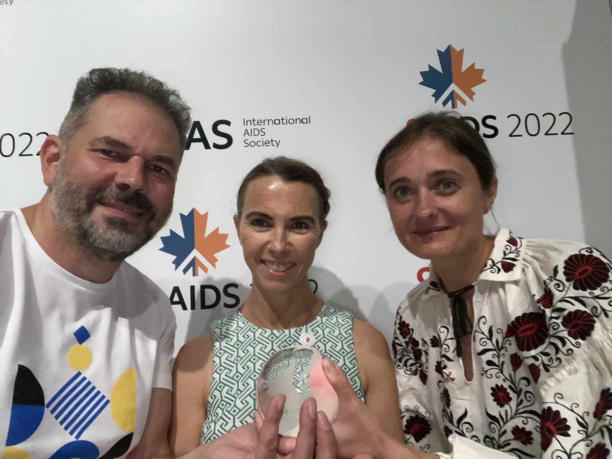 We are honoured and humbled to receive the Elizabeth Taylor Human Rights Award. It is not an award to us, it is an award to Ukraine and its people. Communities and civil society. It is a symbol of solidarity with Ukraine! #AIDS2022 @iasociety #StandWithUkriane