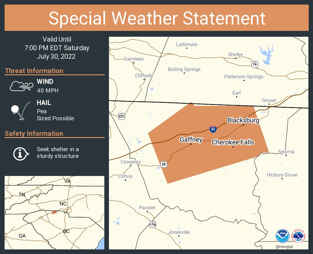 NWS GSP on Twitter "A special weather statement has been issued for