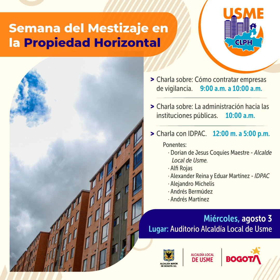 Wickasart's tweet photo. El @CLPHUsme y la @UsmeAlcaldia les invitan a la Semana del Mestizaje Cultutal en la Propiedad Horizontal, del 1 al 5 de agosto de 2022, en el Auditorio de la Alcaldía Local y Plaza Fundacional de Usme @dcoquies @alejomichells @felipeangell @ClaudiaLopez @DiazFabian001 @UsmePH https://t.co/5wphpwejSZ