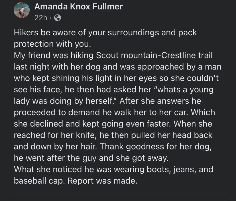 EthanEvans1996's tweet photo. Reminder to keep whatever you’re comfortable with on you for protection. If you’re not big on guns at least have a taser or pepper spray. Also male or female if you’re going out somewhere remote alone let a few people know. Shitty people like this dude makes it necessary https://t.co/HH1GyuJuZI