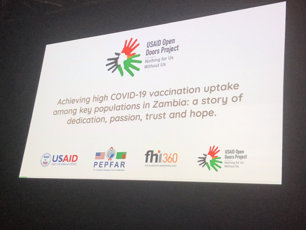 DrTimMastro's tweet photo. @EdwardA_Oladele @fhi360 describes an innovative and dynamic program in #Zambia that achieved high #COVID19 #vaccination coverage among #HIV #KeyPopulations.  #Trust is the key!  @AIDS_conference #Montreal @EpiCproj @USAID @fhi360 @fhi360research https://t.co/sY6ojAm1iw