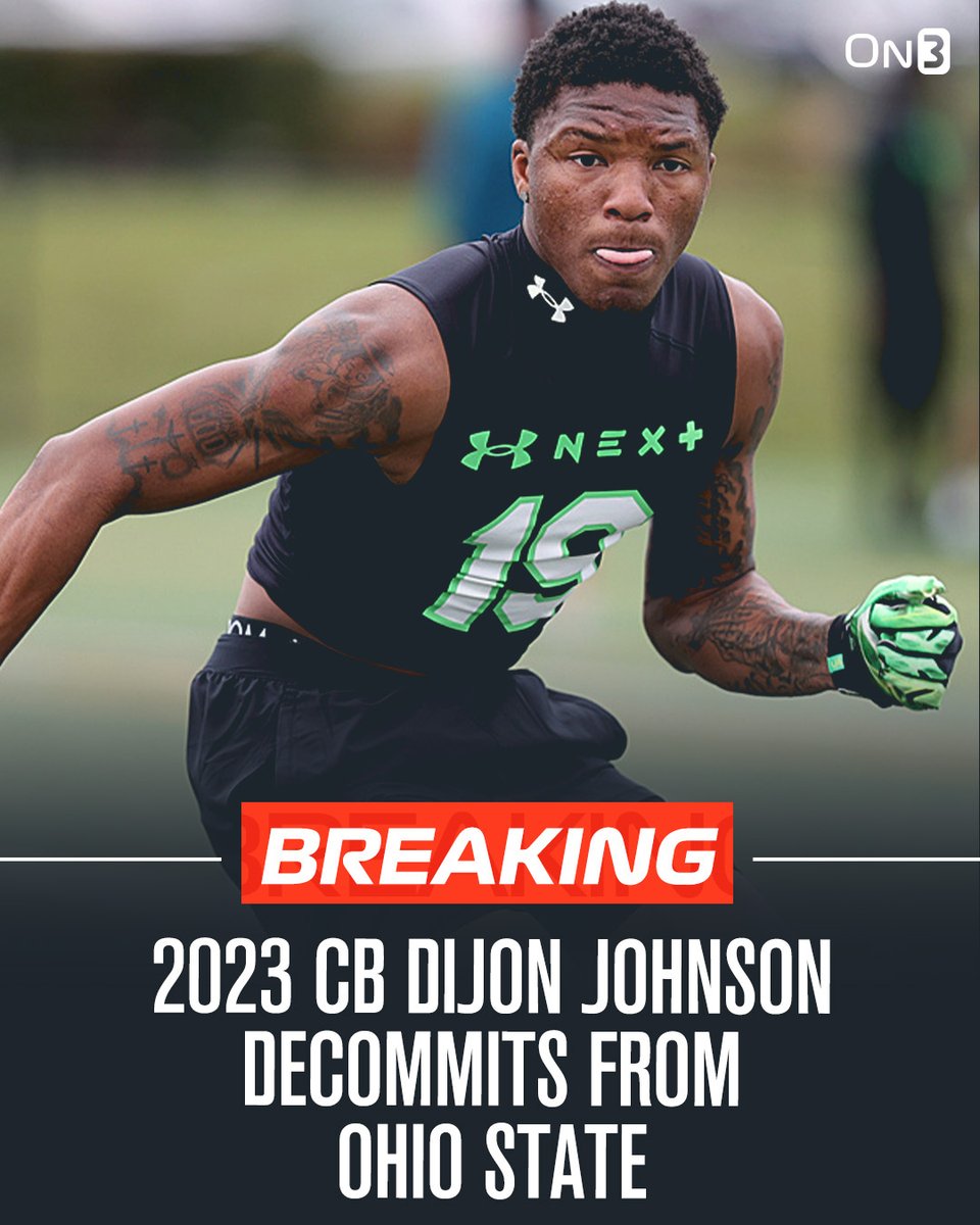 Rivals's tweet image. 🚨BREAKING🚨 4-star CB Dijon Johnson has decommitted from Ohio State👀

More: on3.com/college/ohio-s…