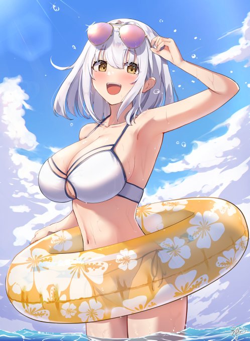 #今月描いた絵を晒そう
水着JK葉月ちゃん 