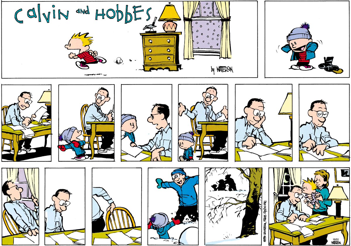 Historycourses's tweet image. This will always remain my favorite Calvin and Hobbes comic