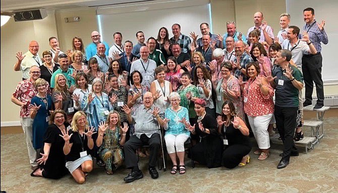 MCDASings's tweet photo. @OHSMrSherman  Thank you for these pictures! Rick Weymuth is a Missouri legend! Love the Celebration jazz hands!!! #mcdafamily https://t.co/akPuWzeh4F