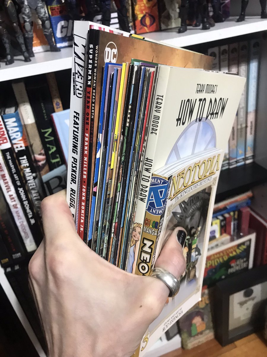 Valade's tweet photo. We just did our part!
@SepulValade09 and I’ve only found one in our area, so we stocked it tight with a variety of comics, TPB’s, a copy of #Wizerd and one of our favorite How To Draw books by Terry Moore!
@CartoonKayfabe #ChristmasInJuly @EdPiskor @jimruggart #ReadMoreComix https://t.co/7hfFYtmFVe