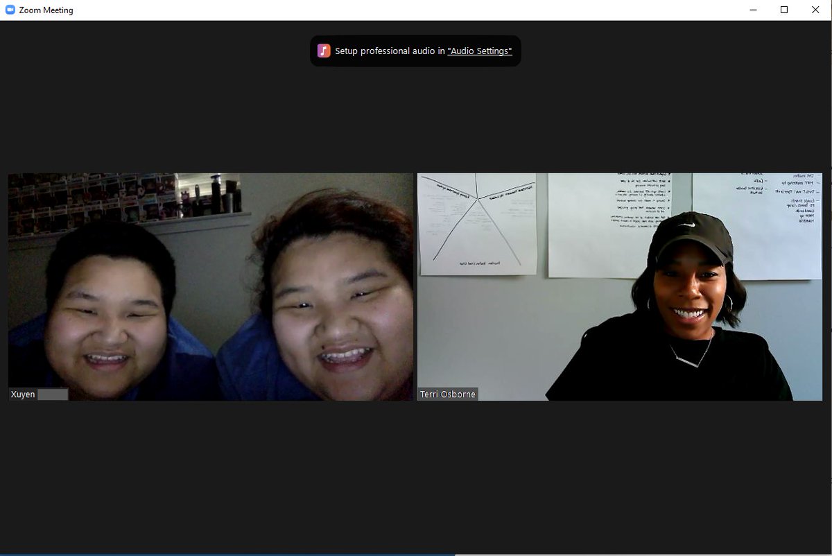 terridosborne's tweet photo. By far, the highlight of my day! Kiddos from when I was an AP (in 2015) wanted to catch up over Zoom. I'm so proud! From chronic tardies in middle school to sophomores in college! #HeartExplosion https://t.co/oXVXx3kt01
