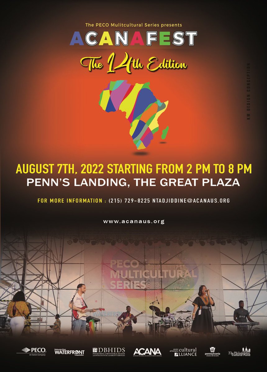 Are y’all ready for ACANA FEST?!? We are only 8 Days away! Come out and celebrate African arts and culture with us. See you all soon! #africa #Philadelphia #festival