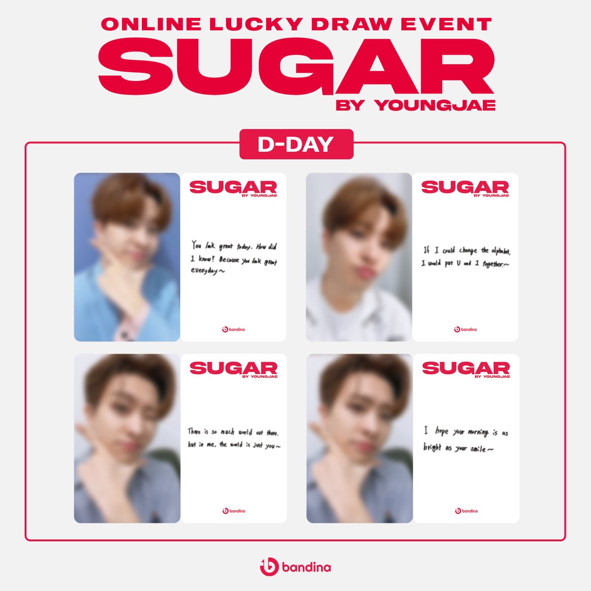 [D-DAY] BANDINA X YOUNGJAE 2nd Mini Album 'SUGAR' ONLINE LUCKY DRAW EVENT ⏰Only 12 hours left! 👀Check our special price😍 ➠ 43% OFF (ลด43%) FC LINK👉bit.ly/3Jggrne