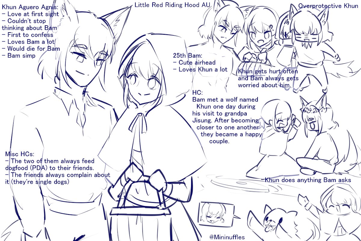 #khunbamweek2022 #Day4 : AU / Free day

Little Red Riding Hood AU with HCs plastered all over

#khunbam #TowerOfGod #신의탑 