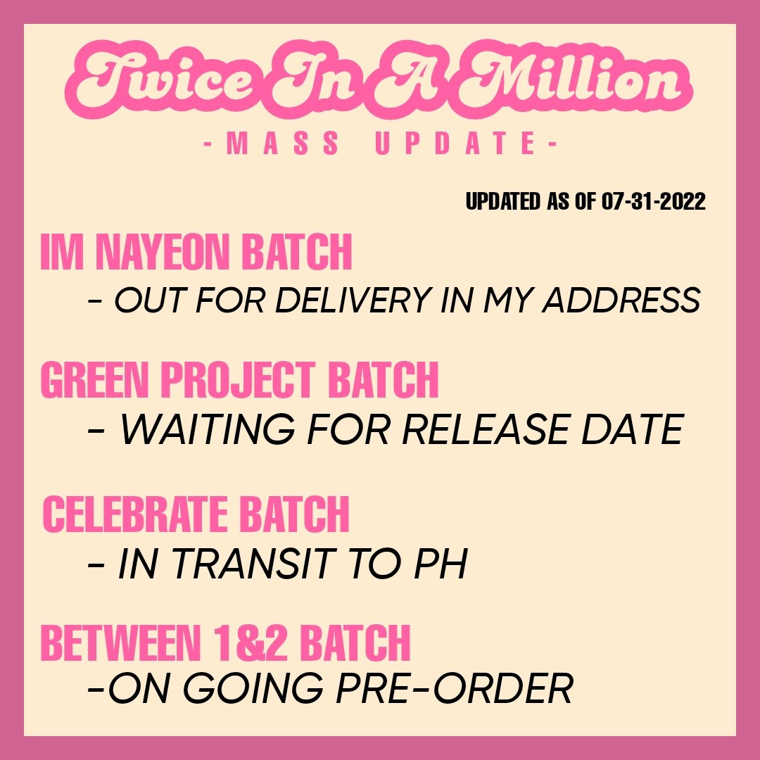 TIAM_PH's tweet photo. 🫶#TIAM_UPDATES🫶
Please refer to the photo for the updates
ADDITIONAL UPDATES (1/2):
• All Shopee pending orders will be scheduled for shipment tomorrow
• Between 1&2 BATCH will continue but open for 2 KR Sites only (Ktown4U and Withmuu) https://t.co/ravBzeuHfu