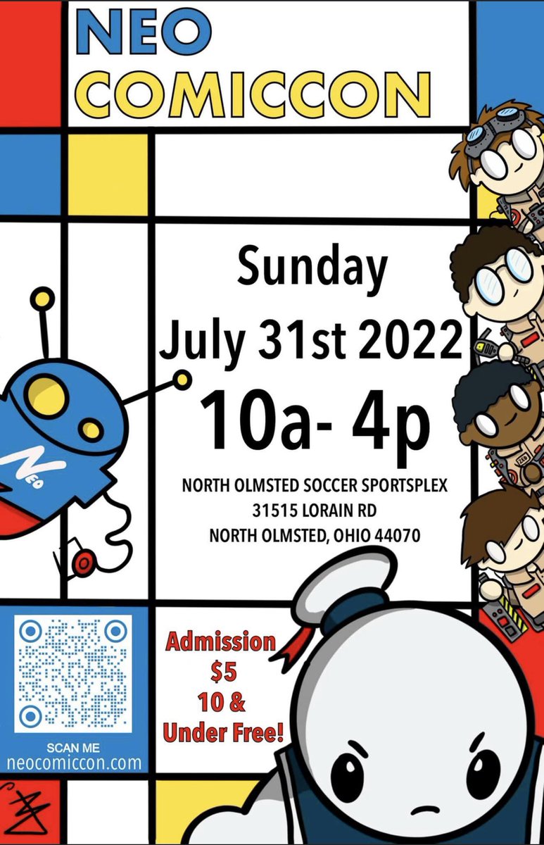 Neocomiccon's tweet photo. See everyone tomorrow 10am to 4PM At the soccer Plex in North Olmsted 31515 Lorain Rd. N. Olmsted. With additional parking at the Lorain County Community College North Ridge Annex https://t.co/k9rvmnVRXA