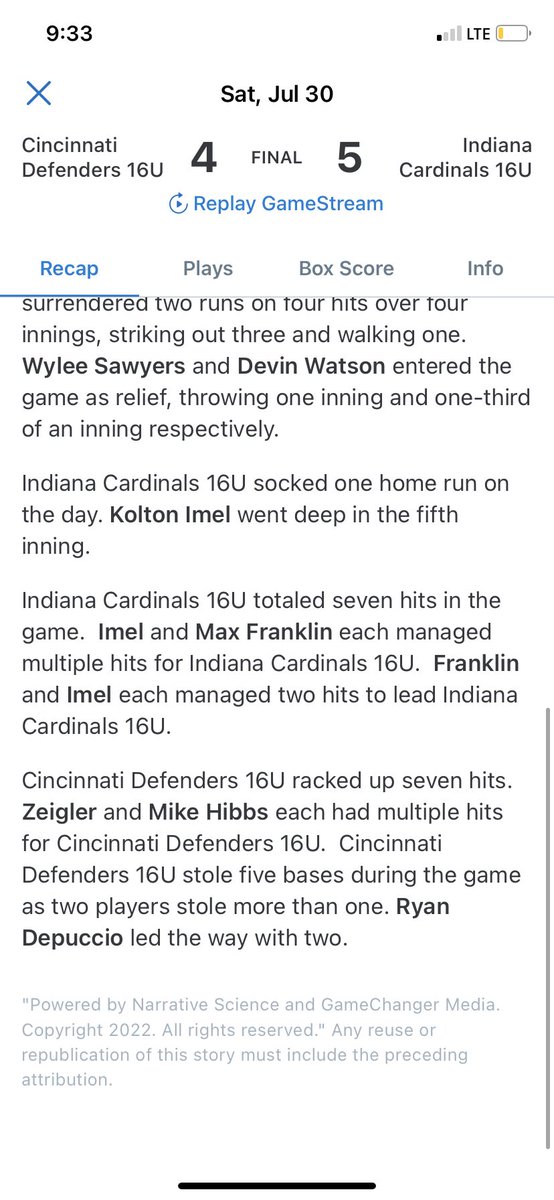 2-2 with a single and a 💣 2 Rbis <a href="/FHSBaseball01/">Frankton Baseball</a> <a href="/CardinalsTravel/">Indiana Cardinals Travel Organization</a>