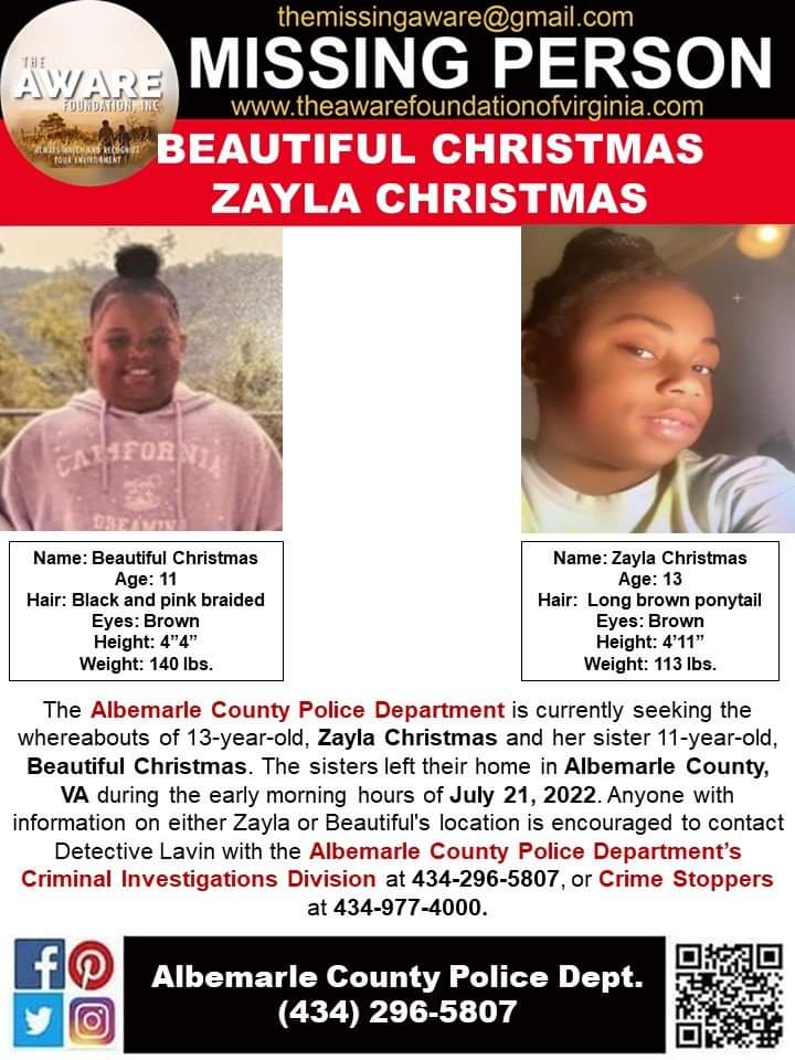 ***STILL MISSING***  ALBERMARLE COUNTY,  VA