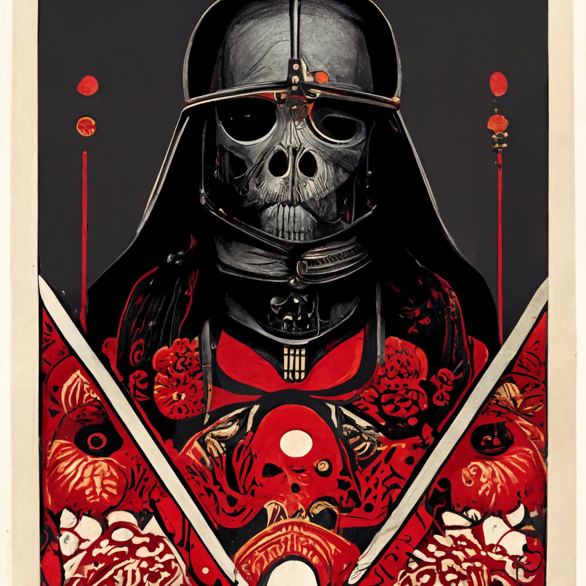 It Begins, @Midjourney
Samurai Lord Vador Tarot Card
Prompt: a warrior samurai skull vader fantasy style tarot card red black grey

#metaverse #gaming #web3 #blockchain #crypto #nft #Ai #Midjourney