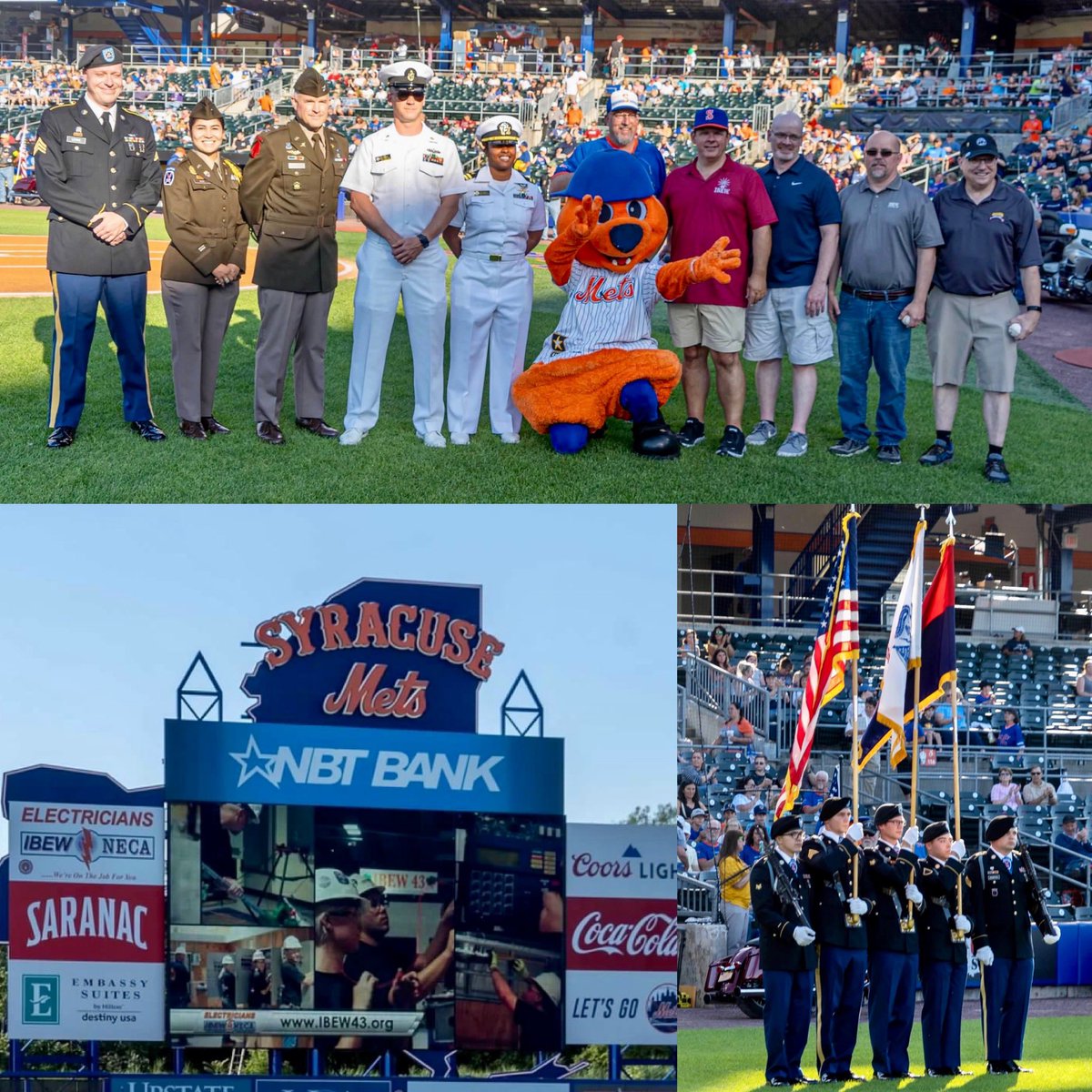 IBEW LOCAL 43 sponsors the first ever Syracuse Mets Army/Navy night to honor our US Military. Local 43 members help to raise funds for a local charity, Clear Path for Veterans.

#Supporting our U.S.Military 🇺🇸🇺🇸#Local43OnTheMOVE!