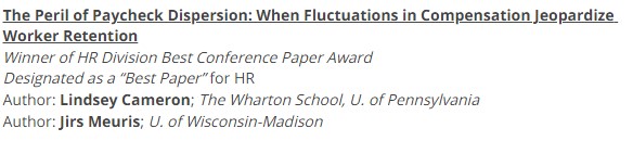 This paper has been a long time in the making but happy to have won the best paper award with <a href="/LindseyDCameron/">Lindsey Cameron</a> for <a href="/HR_Div_AoM/">HR AOM</a> this year
