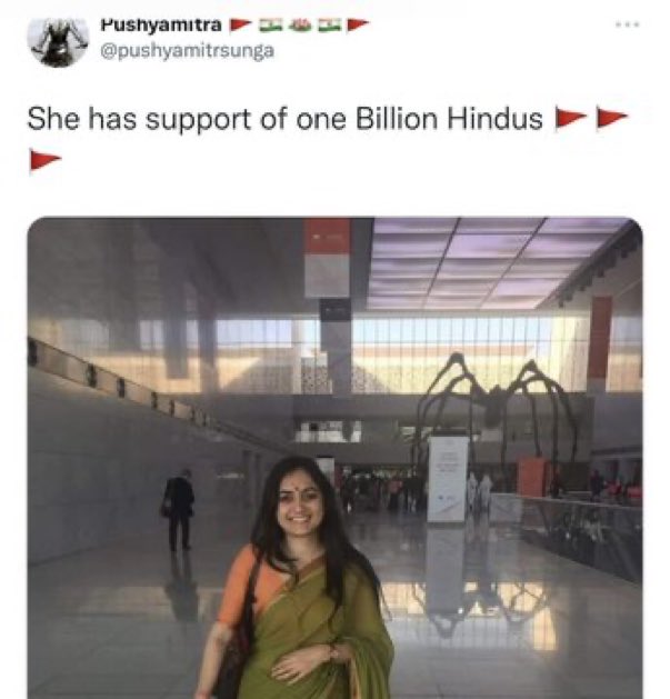 I am a Hindu. She does not have my support.