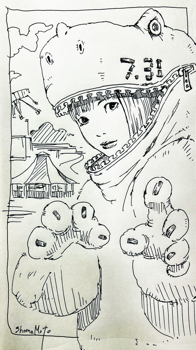 おはようございます!
ちょい遅くなりましたが今朝のらくがき!
恐竜に変身だ〜! 