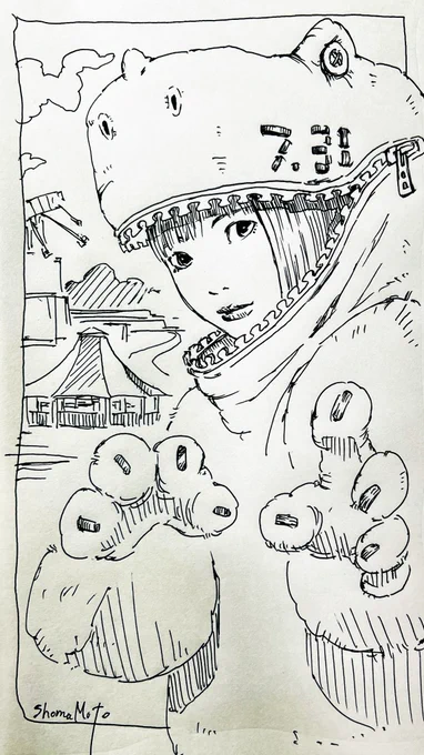 おはようございます!
ちょい遅くなりましたが今朝のらくがき!
恐竜に変身だ〜! 