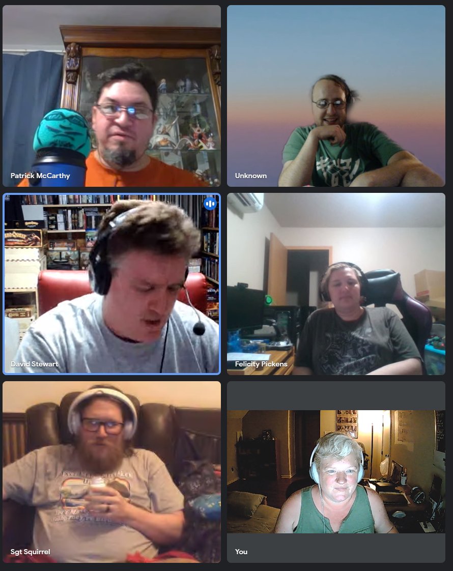 Enjoying a one-shot of D&amp;D with <a href="/ProfessorPFM/">Patrick “I’m still here”</a> &amp; @spudcam and several other new friends.