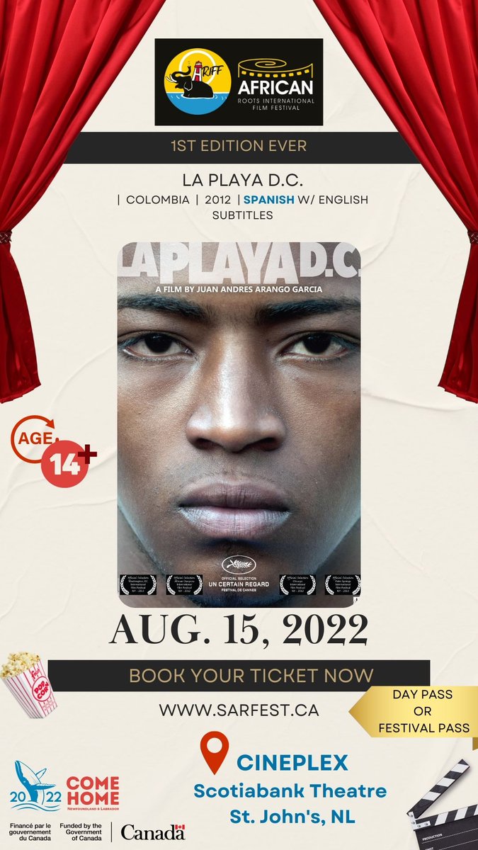 SARFest will screen La playa D.C at the Cineplex Scotiabank Theatre, St. John's (TNL), on August 15 at 7 PM.

Tickets are available at: 
eventbrite.ca/e/la-playa-dc-…
