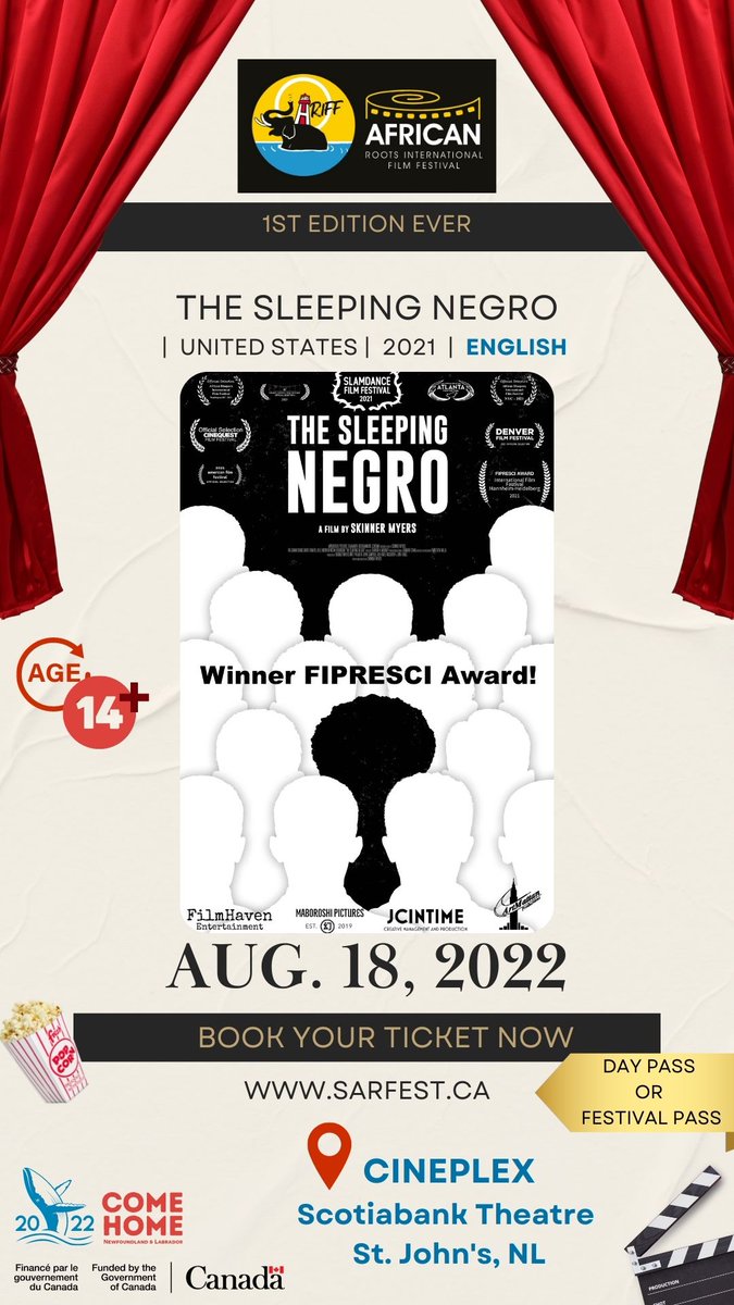 On August 18 at 7 PM, SARFest will screen The Sleeping Negro at the Cineplex Scotiabank Theatre, St. John's (NL).

Tickets are available at: 

eventbrite.ca/e/the-sleeping…
