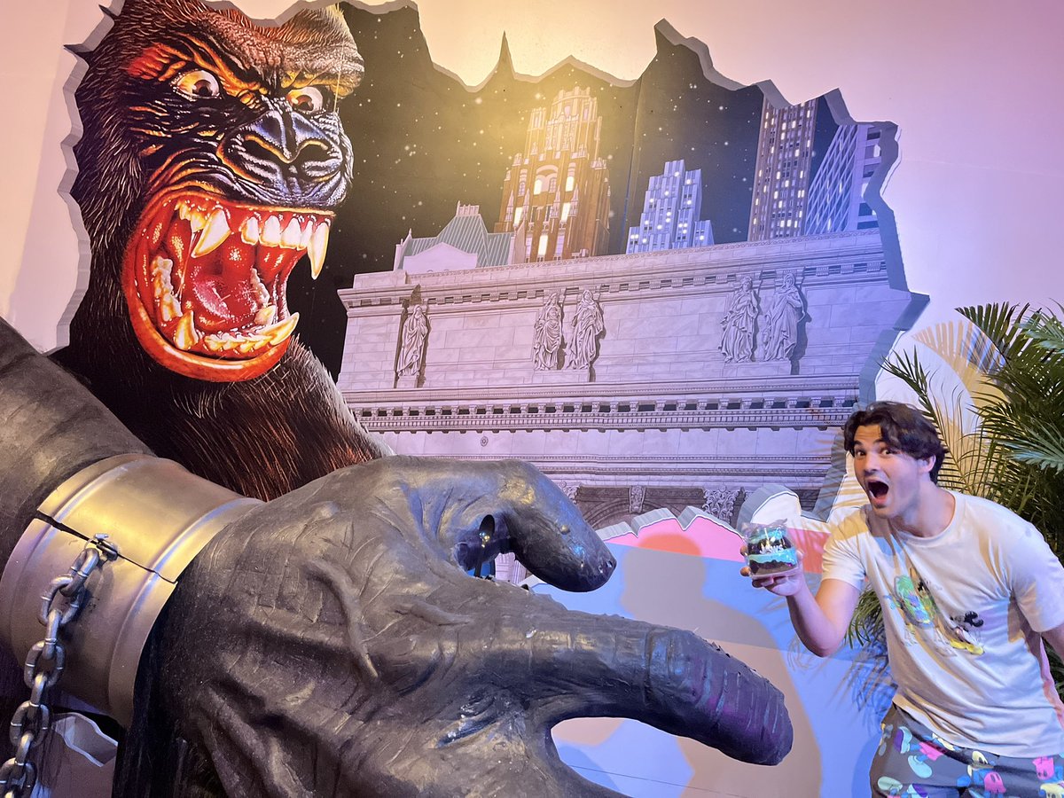 Kong really wanted the Jaws cake (the spoon is a paid actor)
