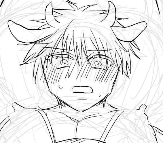 昨日朦朧としながら描いたところ流石にへろへろすぎて草
※夏♀×🐮5️⃣♂搾乳描いてる 