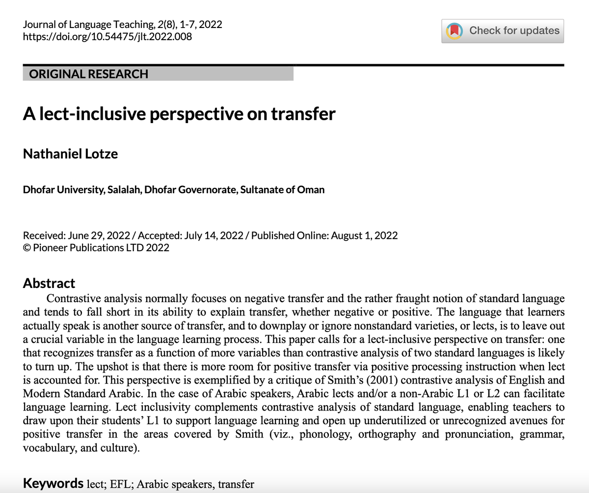Journal of Language Teaching (@Journal_JLT) / Posts / X