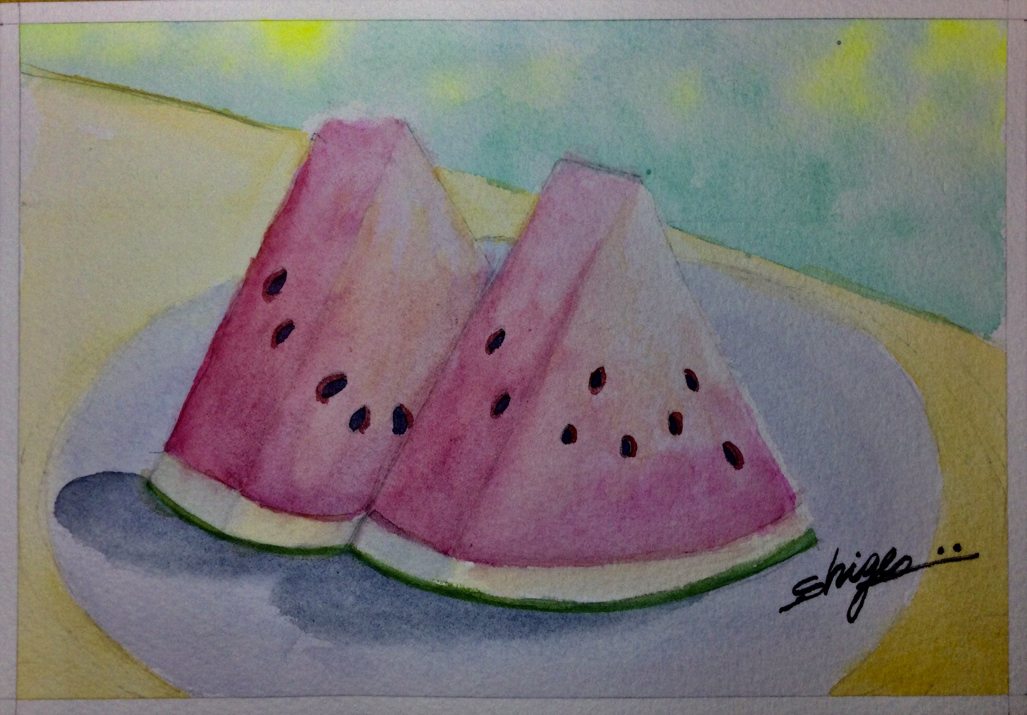 しげ兄 甘くて美味しいスイカ さあ 召し上がれっ 今日も透明水彩絵の具を使って スイカ を描いてみました 甘くて美味しいよく冷やしたスイカです さあ 召し上がれっ 透明水彩画 静物画 スイカ 絵を描いている人と繋がりたい 絵が好きな人 しげ兄 甘くて美味しいスイカ さあ 召し上がれっ 今日も透明水彩絵の具を使って スイカ を描いてみました 甘くて美味しいよく冷やしたスイカです さあ 召し上がれっ 透明水彩画 静物画 スイカ 絵を描いている人と繋がりたい 絵が好きな人