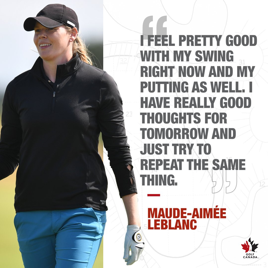 One stroke off the lead - <a href="/maleblancgolf/">Maude-Aimée Leblanc</a> is ready to go tomorrow 💥💪