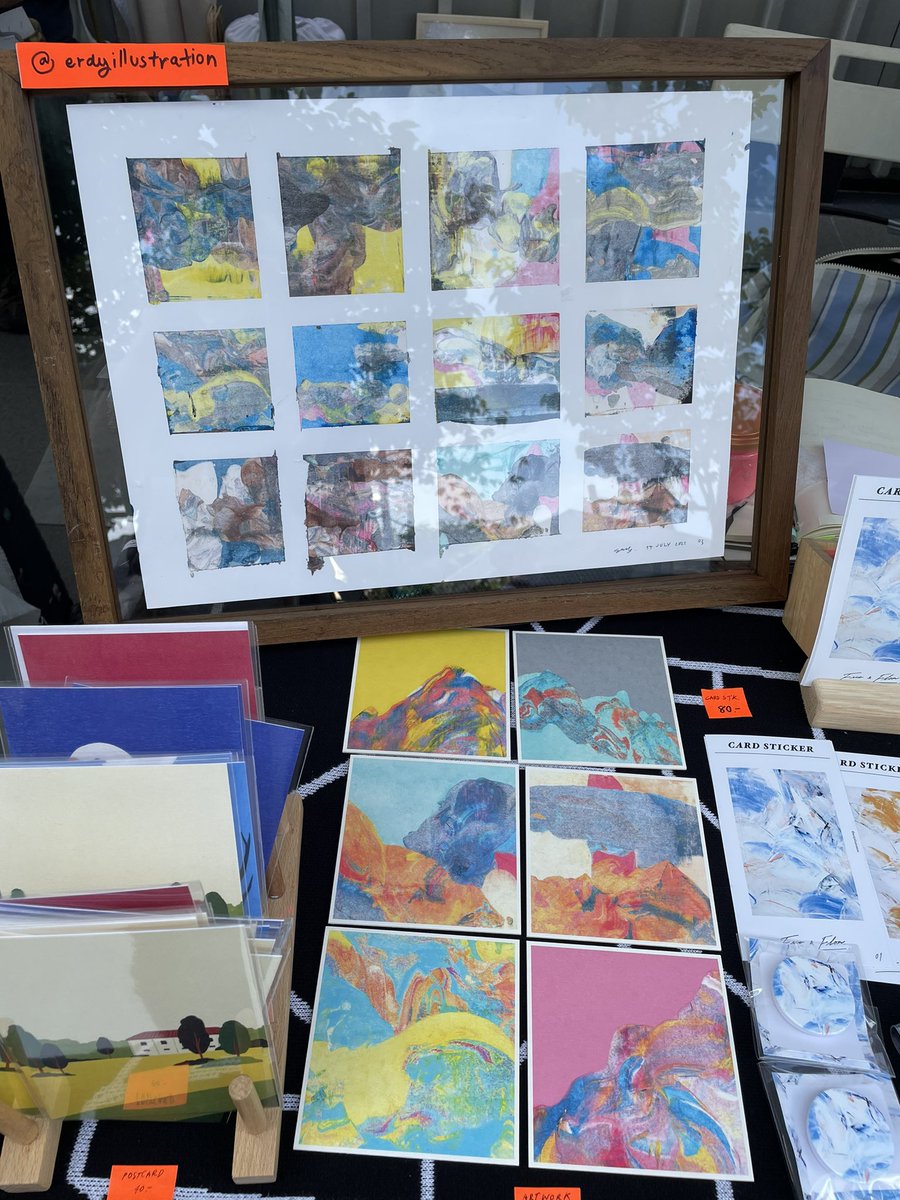 Gm! 🌞
Today is the last day, I'll sell goods and art prints at the art market (Samyan Mitrtown) with my friend <a href="/PlariexNft/">PlariexNFT</a>, and I'll bring some real artwork to display. Please join ❤️