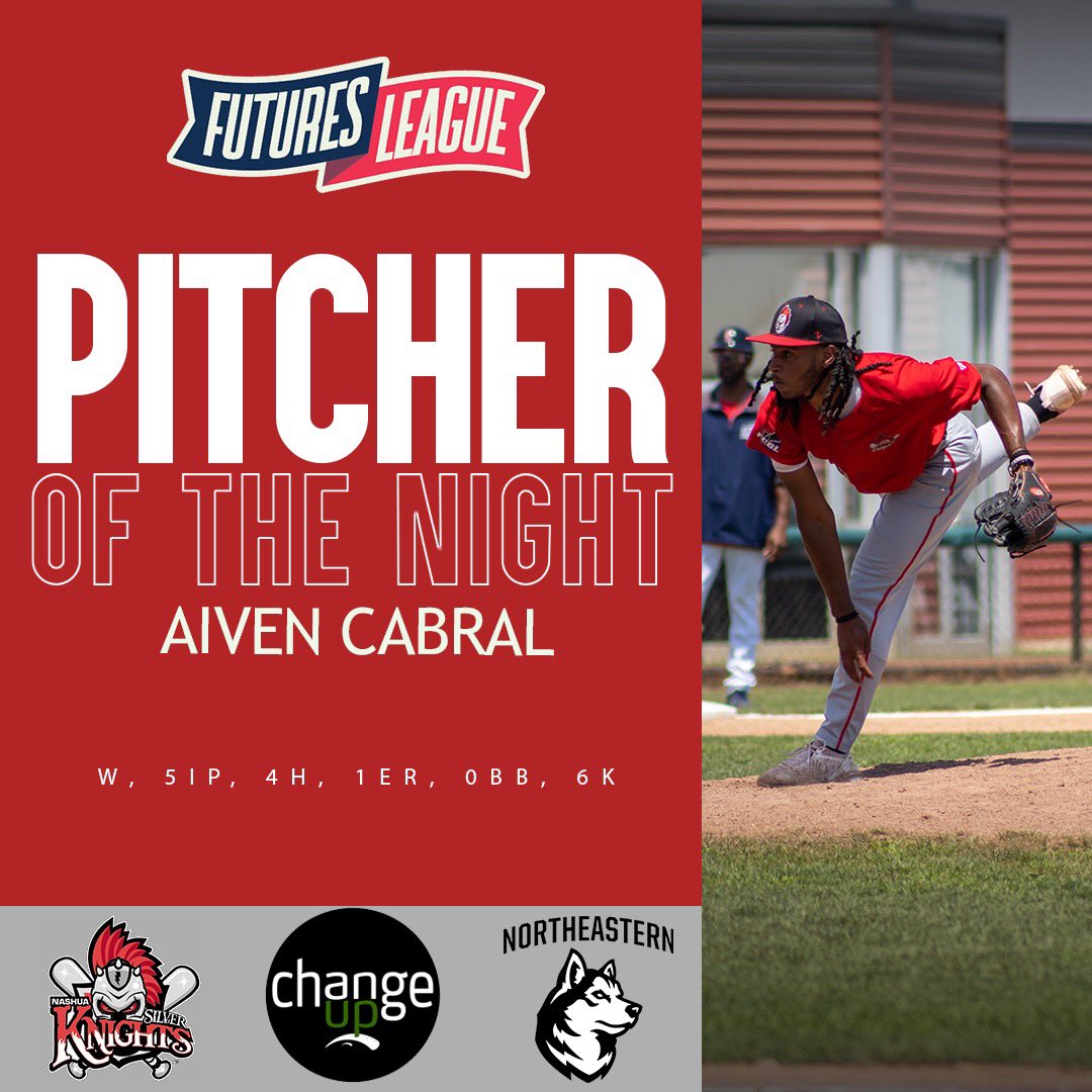 FuturesLeague's tweet image. Big wins for our Saturday honorees!

▪️ 78 Sports Player of the Night @JackWentworth6’s perfect 4-for-4 paced a #Starfires✈️ win over Vermont

▪️ @ChangeUpBB Pitcher of the Night Aiven Cabral dealt five innings with six K’s for the #SilverKnights⚔️

#FuturesLeague