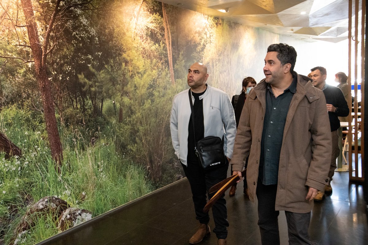 Today we unveiled three permanent life-size photographs of Wurundjeri country and an intricate symbolic canvas @EduMelb to acknowledge country and the reciprocal nature of education between Indigenous & non-Indigenous Australians. @UniMelb