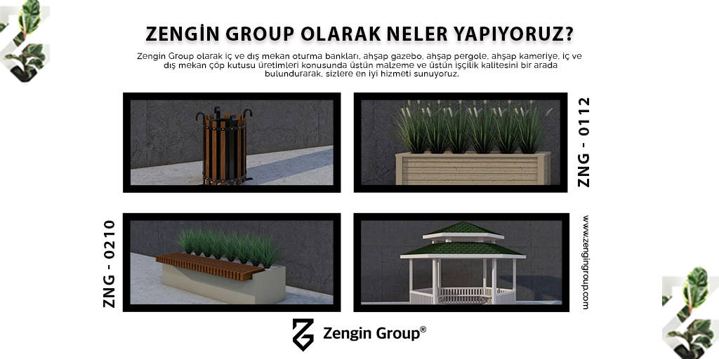 Zengin Group olarak iç ve dış mekan oturma bankları, ahşap gazebo, ahşap pergole, ahşap kameriye üretimleri konusunda üstün malzeme ve üstün işçilik kalitesini bir arada bulundurarak, sizlere en iyi hizmeti sunuyoruz.

zengingroup.com

#zengingroup