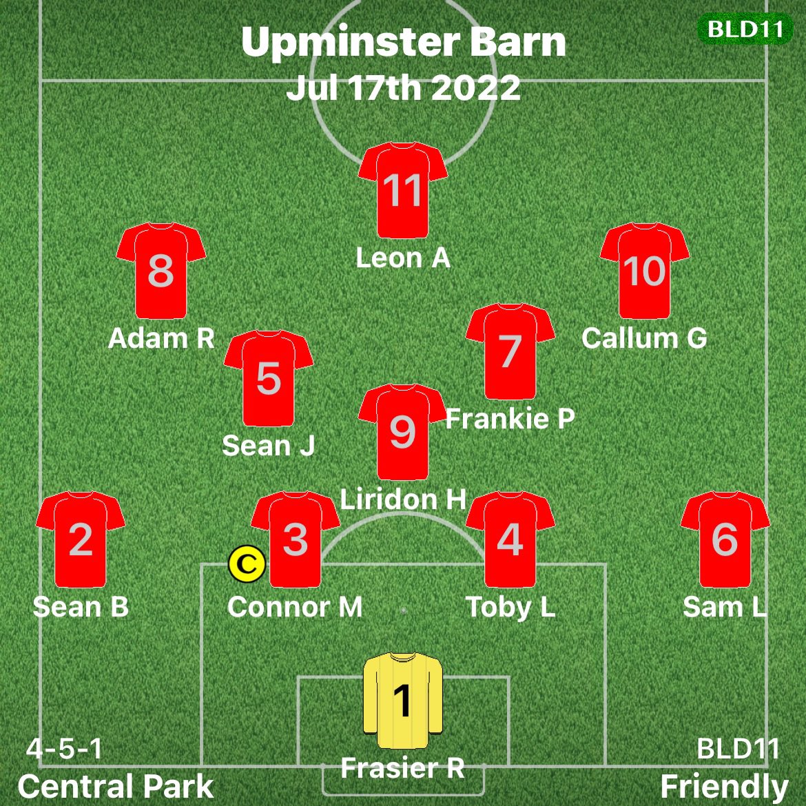 A 5-5 draw in the blazing heat on Sunday. Another hat trick from Leon, and a further goal each for Brad and Frankie. We have a week off before our next friendly.