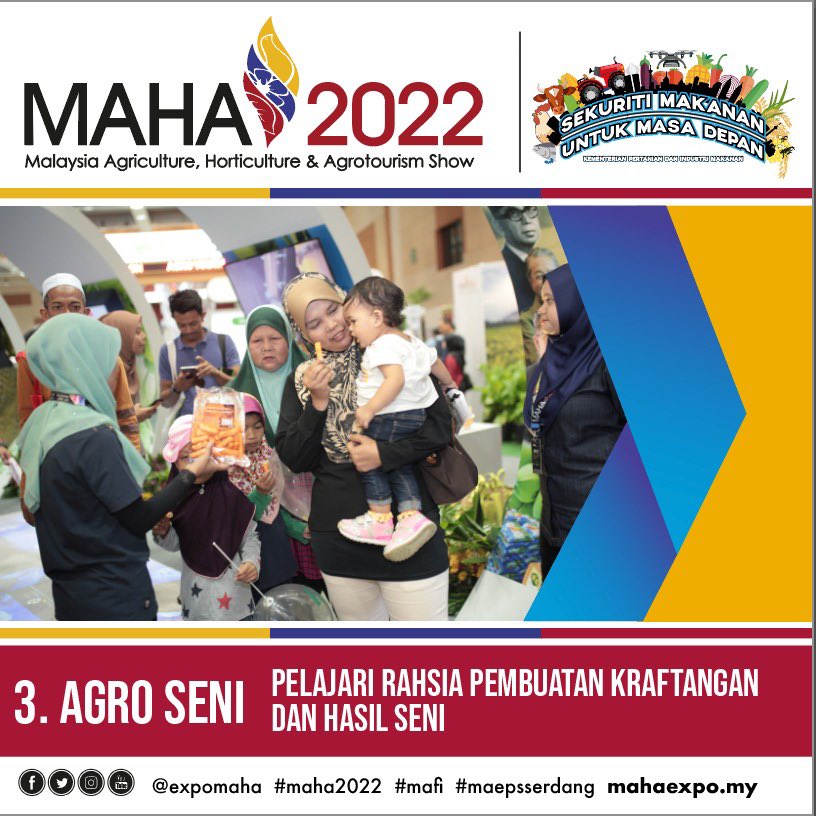 19 Sebab Kenapa Anda Perlu ke
MAHA 2022, 
MAEPS Serdang 
￼4 - 14 Ogos 2022 (Khamis - Ahad)
￼
10.00 pagi - 10.00 malam
￼MAEPS Serdang
￼
 Sekretariat MAHA:
+603-8948 4699
￼
 Info lanjut, boleh layari :-
mahaexpo.my
￼
#MAHA2022 #MAFIPerihatin #Maepsserdang