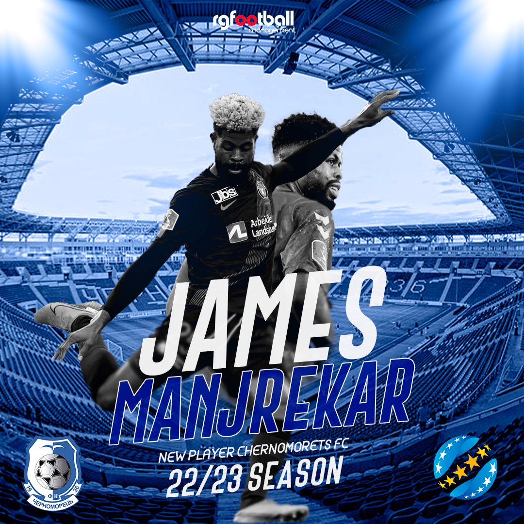 📑✍🏼 <a href="/ManjrekarJames/">Manjrekar James</a> jugará esta temporada en FC Chernomorets Odessa 🟡🔵

#LigaPremier 🇺🇦 #RGplayers ⚽️