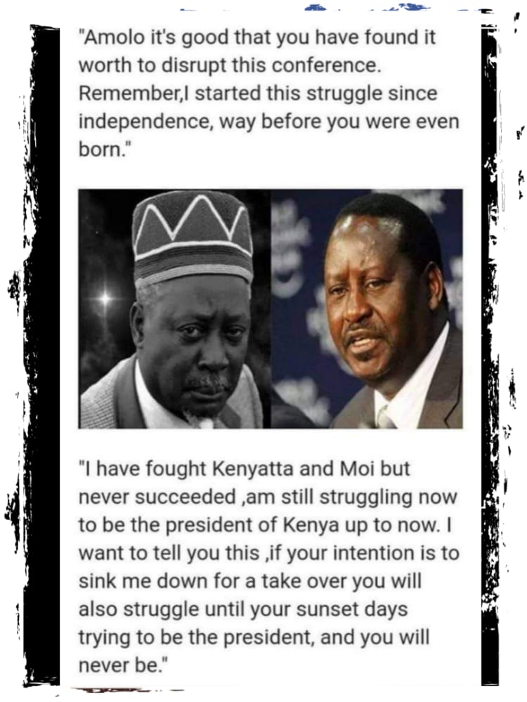 How can you disrupt your father's meeting and think you'll have a smooth life. On 9th will be the end of your political era #RejectRailaOdinga